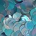 20mm Flat Round Sequin Paillettes ~ Aqua Blue Metallic Iris Rainbow ~ Loose Sequins for Embroidery,