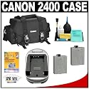 Canon 2400 Digital SLR Camera Case Gadget Bag + Two LP-E5 Batteries + Charger + Accessory Kit for EOS Rebel XS, XSi & T1i