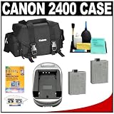 Canon 2400 Digital SLR Camera Case Gadget Bag + Two LP-E5 Batteries + Charger + Accessory Kit for EOS Rebel XS, XSi and T1i