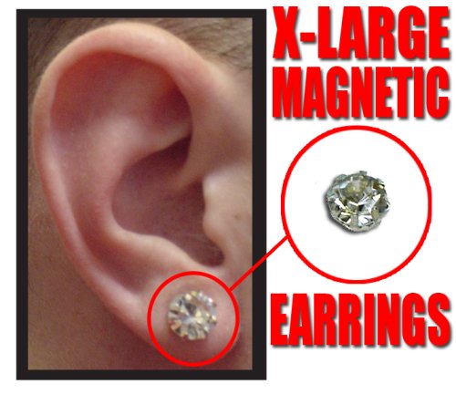 Magnetic C.Z. Pair Of Earrings (X-Large) #1