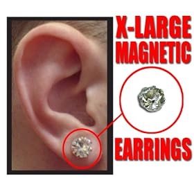 Magnetic C.Z. Pair Of Earrings (X-Large)