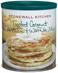 Stonewall Kitchen Toasted Coconut Pancake & Waffle Mix, 16-Ounce Cans (Pack of 3)