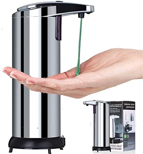 EightHD Stainless Steel Hands Free Automatic IR Sensor Touchless Soap Liquid Dispenser for Bathroom and Kitchen
