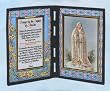 Our Lady of Fatima Stained Glass Plaque in English or Spanish, 10" x 7" - MADE IN ITALY