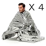 Alleygem エマージェンシー ブランケット 大判 １６０×２１０ｃｍ 非常用ブランケット 簡易タンカ サバイバルブランケット レスキューシート 防寒 防災 緊急 非常 保温 震災 地震 津波 【４枚】