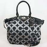 Coach Madison Op Art Lurex Lindsey Convertible Bag 18635 Gunmetal Black