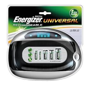 Energizer Universal Battery Charger with Smart LCD 2-5Hrs Charging Time for Ni-MH AAA AA C D 9V Ref 629874