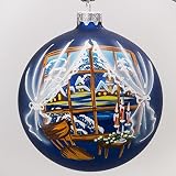 Candles Ball Christmas Ornament. Glass. 4''. Hand-painted