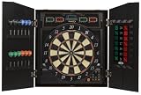 Halex 69805-DKS Cricket View 5000 Dartboard in Wood Cabinet (Black Finish)