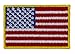 US Flag Embroidered Patch (Small Sew-on) Forward Full Color Gold Border 1.5