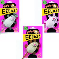 Fat Cat, Inc. Kitty Hoots EEEKS Mouse Cat Toy - Assorted