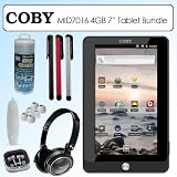 Coby MID7016-4G 7 Inch 4GB Tablet Mid With Touchscreen Bundle With Accessories