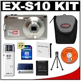 Buy Casio Exilim EX-S10 (Silver) Digital Camera with 4GB SDHC Memory Card + NP-60 Battery + Case +... by CASIO