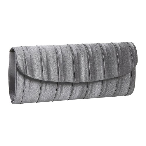J. Furmani Satin Flap Clutch with Pleats