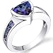 2.75 carats Trillion Cut Alexandrite Ring in Sterling Silver Rhodium Finish size 8