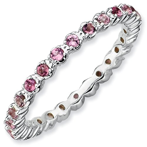 Sterling Silver Stackable Expressions Pink Tourmaline 