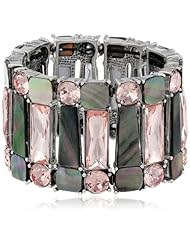 Kenneth Cole New York "Shell Brilliance" Geometric Shell and Crystal Stretch Bracelet, 7.5"