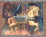 Carousel Horse Cotton Tapestry Throw Blanket PCW