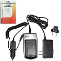HQRP Battery Charger for Casio Exilim EX-Z75, EX-Z77, EX-Z70 SR / PK / BK / BE Verions Digital Camera - incl. Wall & Car Plug + Screen Protector