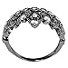 Guliette Verona Sterling Silver Princess Crown Ring (Black Rhodium Plated)