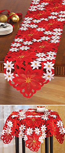 Poinsettia runners goods Etc Table  at Runner, Embroidered home table RUNNER Linens Collections