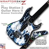 PS2 Guitar Hero II ( 2 ) Kramer Guitar Radioactive Blue WraptorSkinz TM Faceplate Skin by TuneTattooz TM