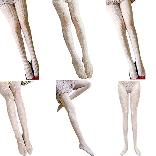 FUNOC Women's Fishnet Net Jacquard Pantyhose Tights