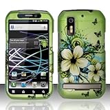 Rubberized Hawaiian Green Butterfly Flower Snap on Design Hard Case Facepla ....
