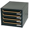 Multiform B�roboxen EXABURO offen 4 Sch�be/312411D schwarz/mandarin