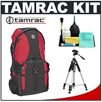 Tamrac 5550 Adventure 10 Digital SLR Camera and Computer Backpack (Red/Black) + Tripod + Accessory Kit for Canon Rebel T3, T3i, T1i, T2i, EOS 60D, 50D, 5D, 7D, Nikon D3000, D3100, D5000, D7000, D300s, Olympus Evolt E-5, E-30, E-620 and Sony Alpha A560, A580, A33, A55