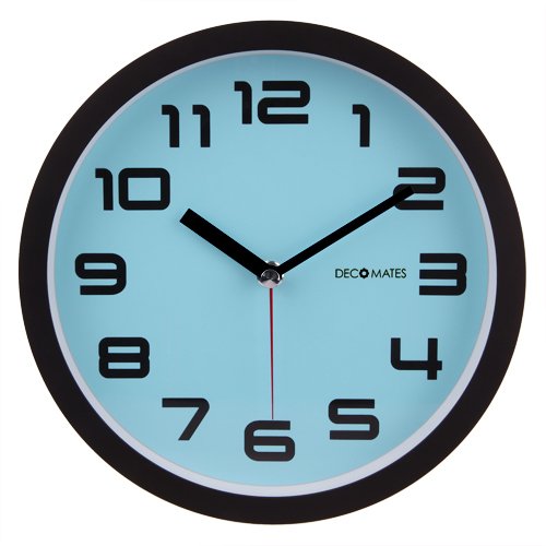 DecoMates Non-Ticking Silent Wall Clock - Color Block (Blue Frost)