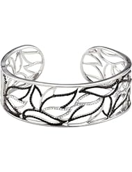Genuine Black Spinel & Diamond Hinged Cuff Bracelet