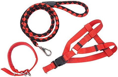 Tailun Pet Adjustable Nylon Dog Leash Collar Harness Set