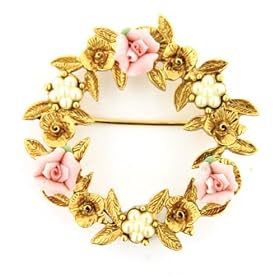 Vintage Collection Floral Wreath Brooch by 