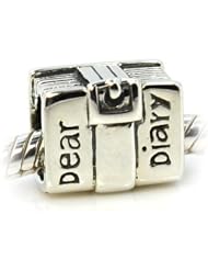 Pro Jewelry .925 Sterling Silver " Dear Diary Book " Charm Bead Compatible with Pandora Chamilia Troll Bracelet