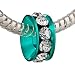 Green Ring Crystal Clear Beads Fits Pandora Charm title=