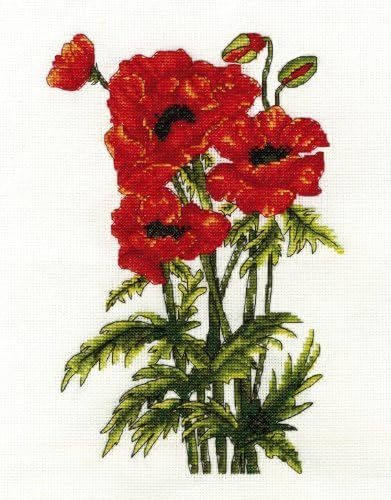 DMC Cross Stitch Kit - Flowers - Poppies