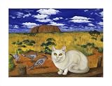 White Blue Russian in Front Of Ayers Rock by Isy Ochoa,26 in. x 20.1 in.