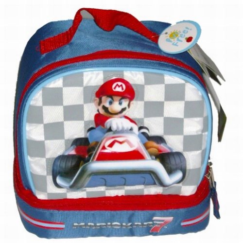 Nintendo Mario Kart 7 Checkerboard Soft Lunch Box Insulated Bag Wii Lunchbox