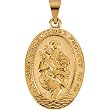 14K Yellow Gold St. Christopher Medal - 25.00x17.50mm