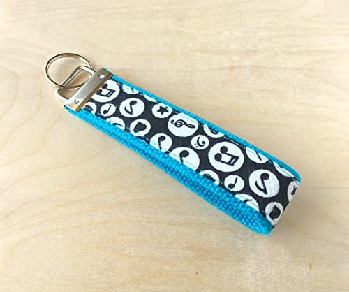 Fabric wristlet keychain, key fob - Musically
