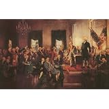 Howard Chandler Christy (Scene at the Signing of the Constitution) White Wood-Mounted Art... by Poster Revolution