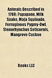 Animals Described in 1788: ?Apapane, Milk Snake, Maja Squinado, Ferruginous Pygmy-Owl, Stenorhynchus Seticornis, Mangrove Cuckoo-