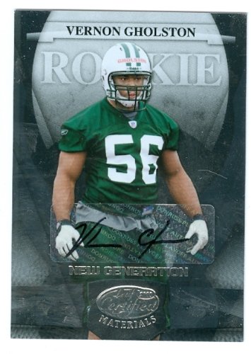 Vernon Gholston Autographed/Hand Signed Football Card (New York Jets) 2008 Leaf Certified Rookie #19