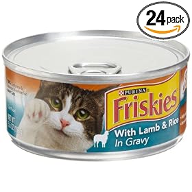 Friskies Cat Food Meaty Bits Senior with Lamb & Rice in Gravy, 5.5-Ounce Cans (Pack of 24)