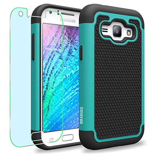Samsung Galaxy J1 / J100 Case, INNOVAA Smart Grid Defender Armor Case W/ Free Screen Protector & Touch Screen Stylus Pen - Black/Teal Samsung Galaxy J1 / J100 Case, INNOVAA Smart Grid Defender Armor Case W/ Free Screen Protector & Touch Screen Stylus Pen - Black/Teal