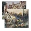 Village Life - Box Set of 12 Assorted Greeting Cards and Patterned Envelopes