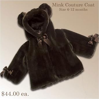 Bearington Collection - Mink Couture Hooded Baby Coat (6-12 months)