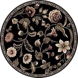 Home Dynamix Optimum 11029-450 Polypropylene 7-Feet 10-Inch by 7-Feet 10-Inch Round Area Rug, Black