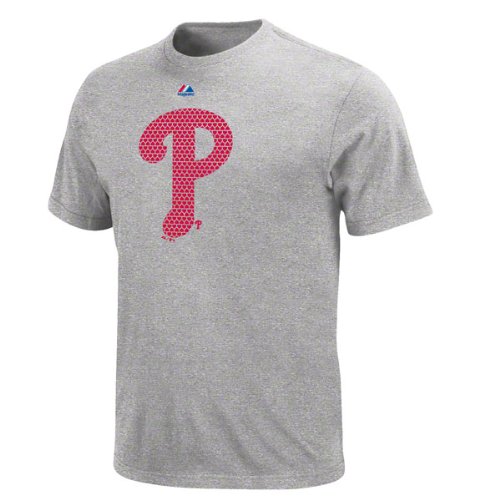 MLB Mens Philadelphia Phillies Bases Loaded Steel Heather Short Sleeve Basic Tee By Majestic (Steel Heather, X-Large) at Amazon.com